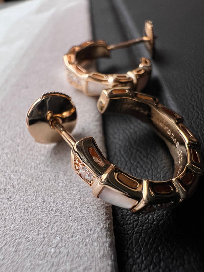 [OLIVIA]SERPENTI MOP PINK GOLD EARRINGS