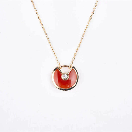 [Everoly JW]AMULETTE GOLD CARNELIAN ONYX NECKLACE