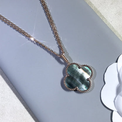 [Olivia JW]CLOVER 25MM GOLD DARK MOP BIG CLOVER NECKLACE
