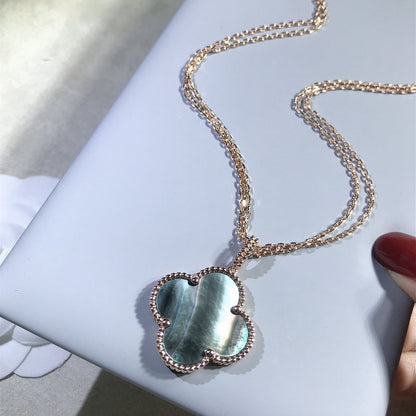 [Olivia JW]CLOVER 25MM GOLD DARK MOP BIG CLOVER NECKLACE