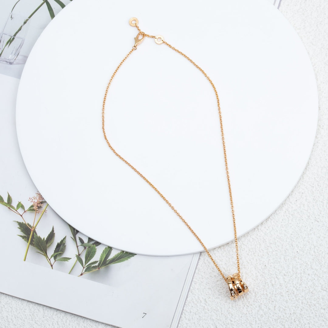 [OLIVIA]SERPENTI PINK GOLD NECKLACE DIAMOND