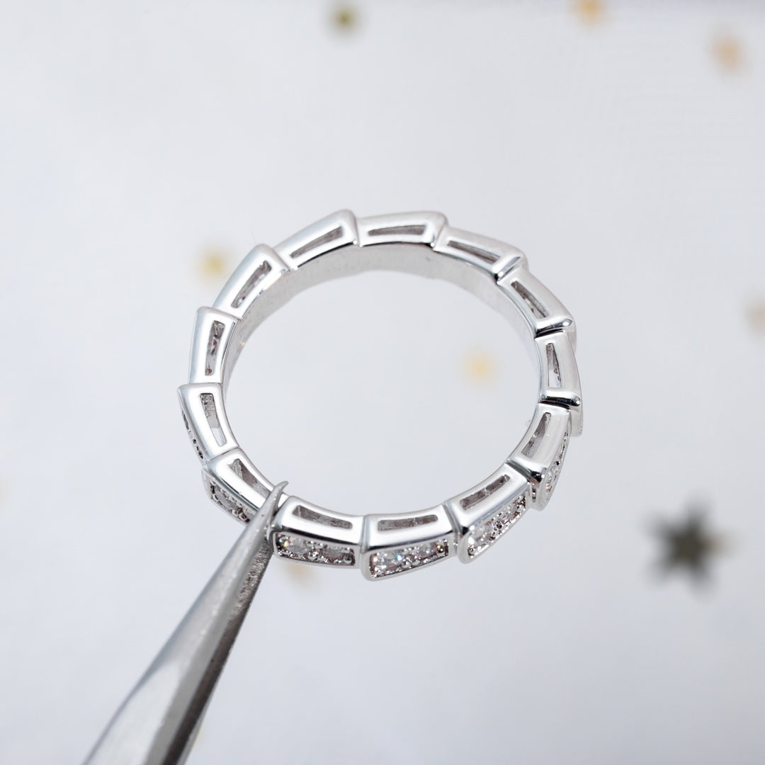 [OLIVIA]SERPENTI RING SILVER DIAMOND PAVED 3MM
