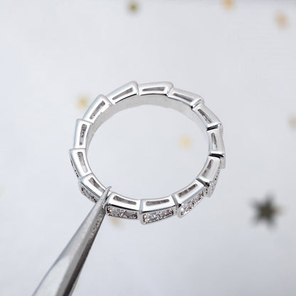 [OLIVIA]SERPENTI RING SILVER DIAMOND PAVED 3MM