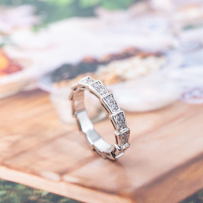 [OLIVIA]SERPENTI RING SILVER DIAMOND PAVED 3MM