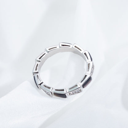 [OLIVIA]SERPENTI RING SILVER  DIAMOND BLACK MOP 3MM