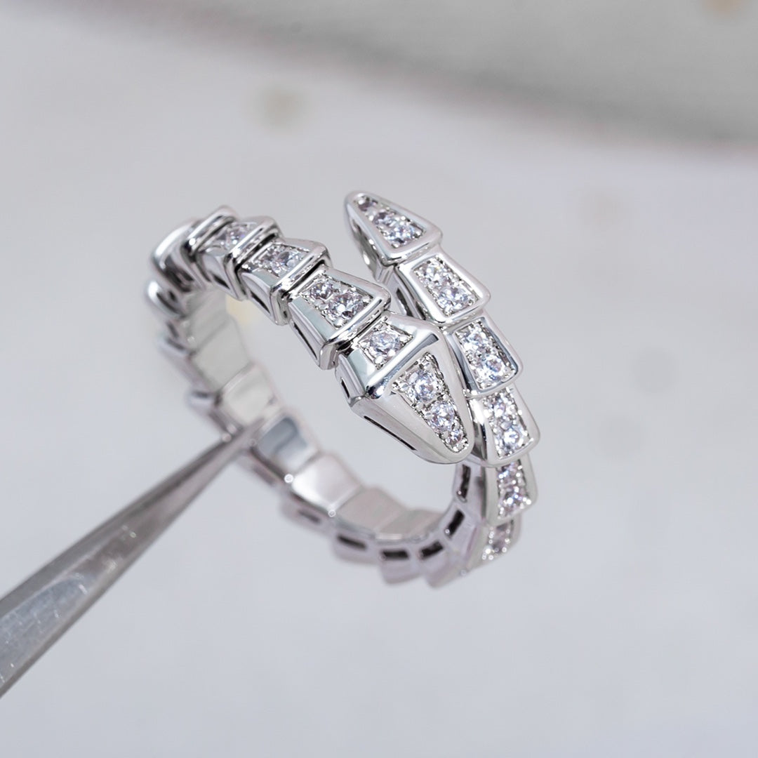 [OLIVIA]SERPENTI RING SILVER DIAMOND PAVED 4MM