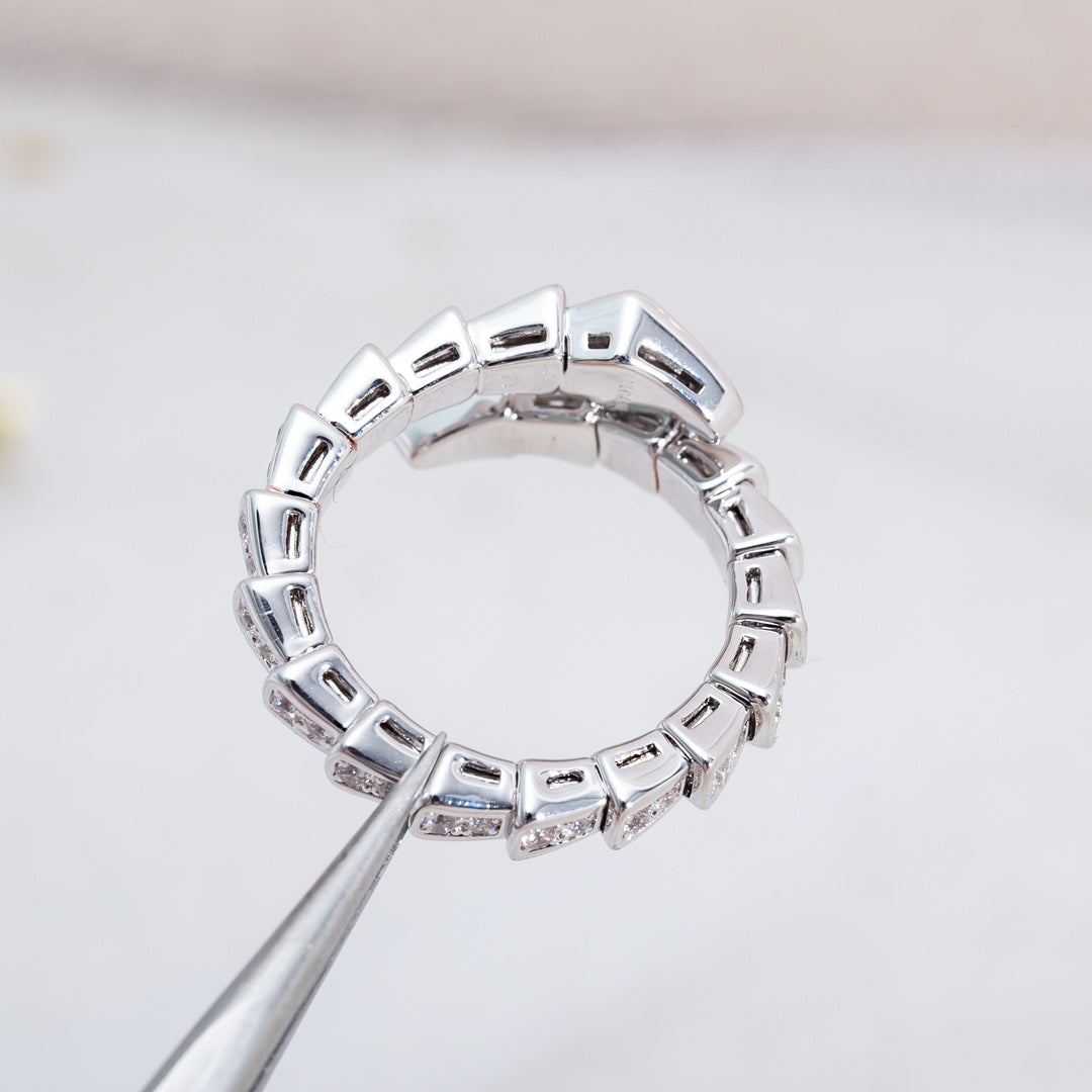 [OLIVIA]SERPENTI RING SILVER DIAMOND PAVED 4MM