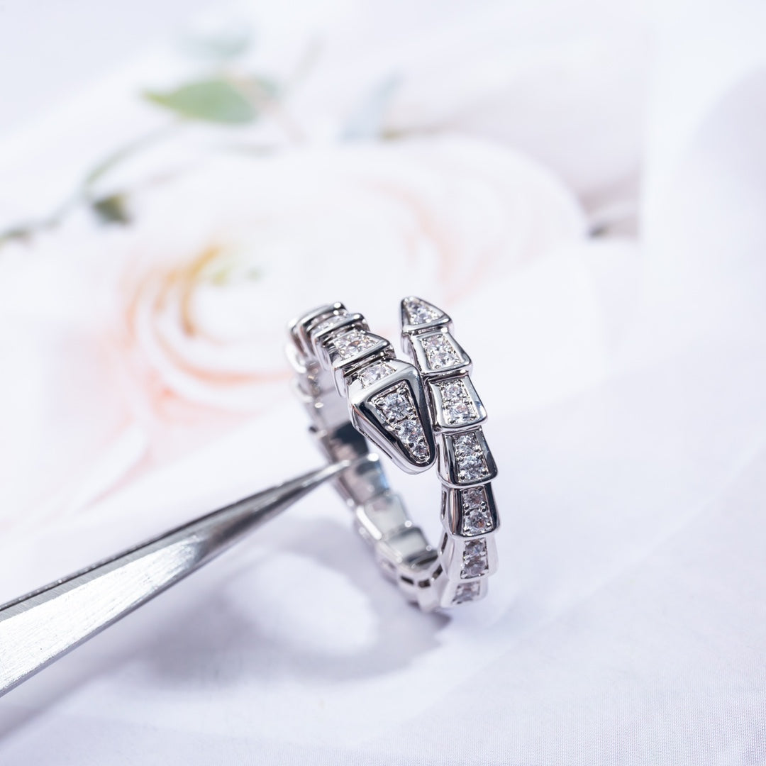 [OLIVIA]SERPENTI RING SILVER DIAMOND PAVED 4MM