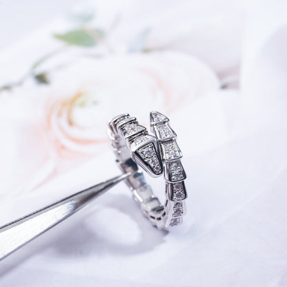 [OLIVIA]SERPENTI RING SILVER DIAMOND PAVED 4MM