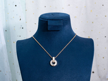 [OLIVIA]GARI NECKLACE PINK GOLD MOP