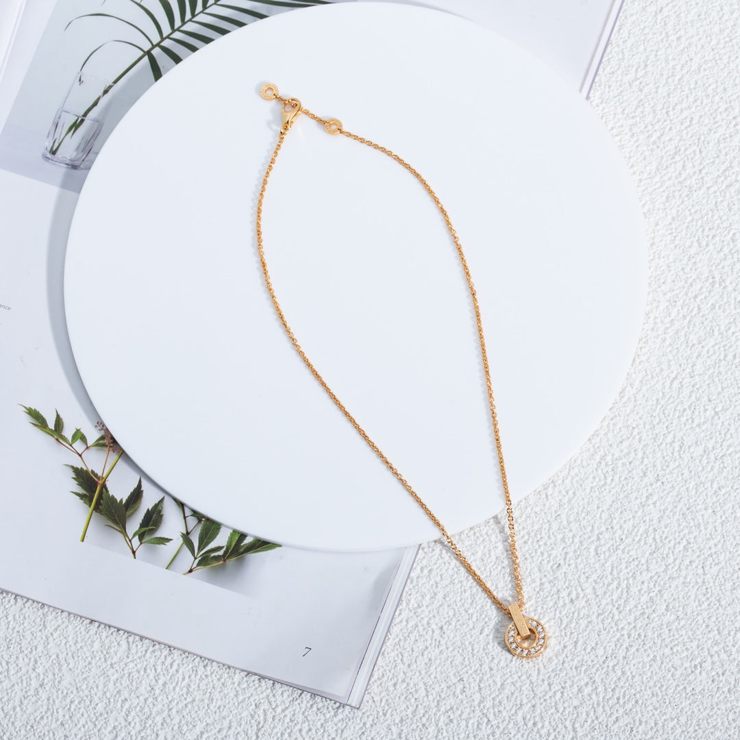 [OLIVIA]GARI NECKLACE PINK GOLD DIAMOND