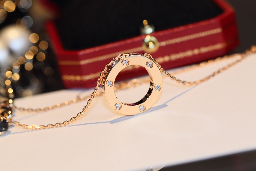 [Everoly JW] LIEBESKETTE 16MM 6 DIAMANTEN ROTGOLD