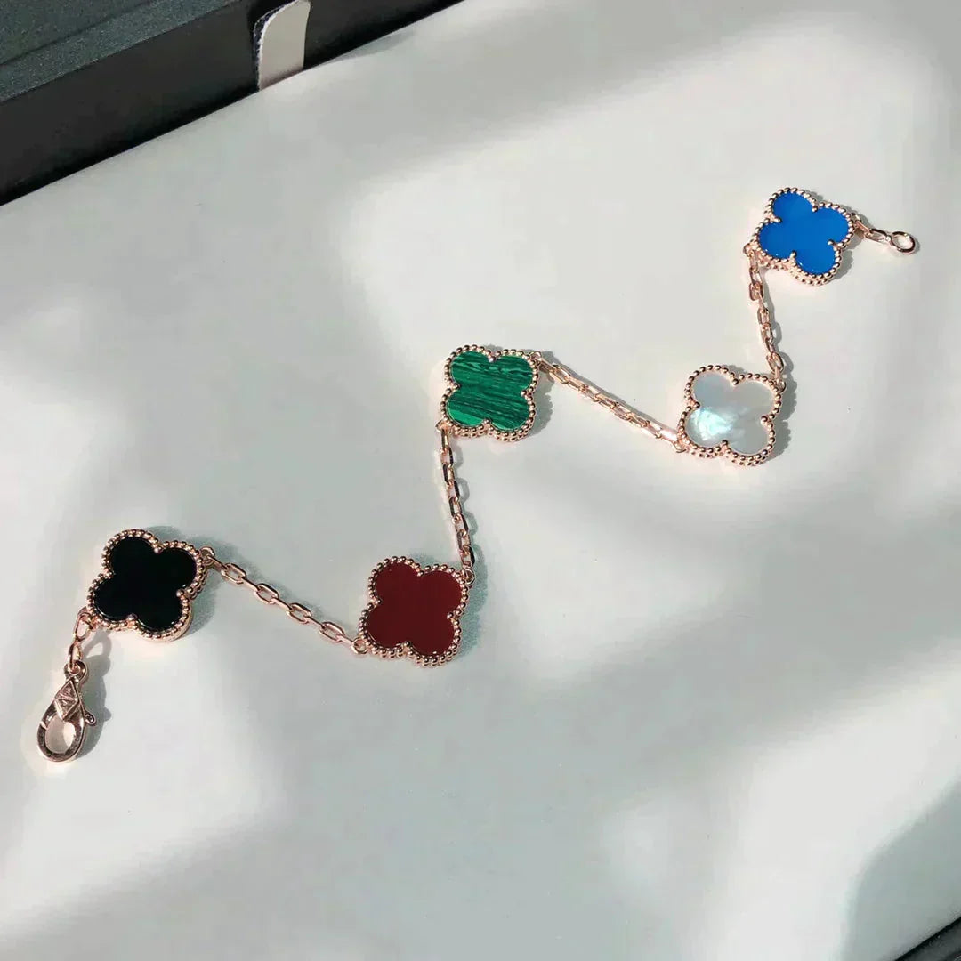 [Everoly JW] CLOVER 5 MOTIFS MULTICOLOR BRACELET