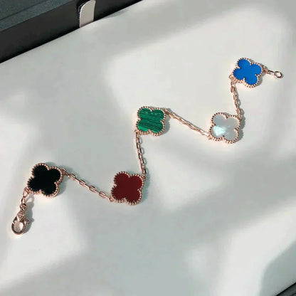 [Everoly JW] CLOVER 5 MOTIFS MULTICOLOR BRACELET