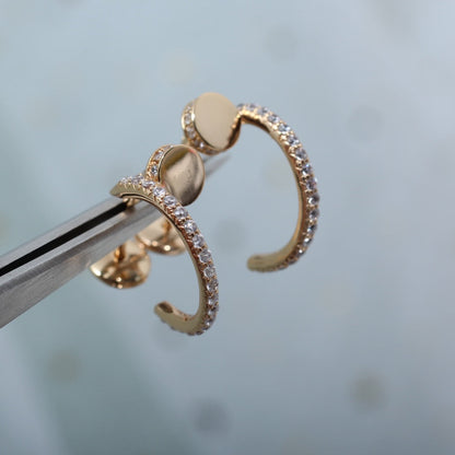 [Everoly JW]JUSTE OHRRINGE 12,75MM ROTGOLD DIAMANT