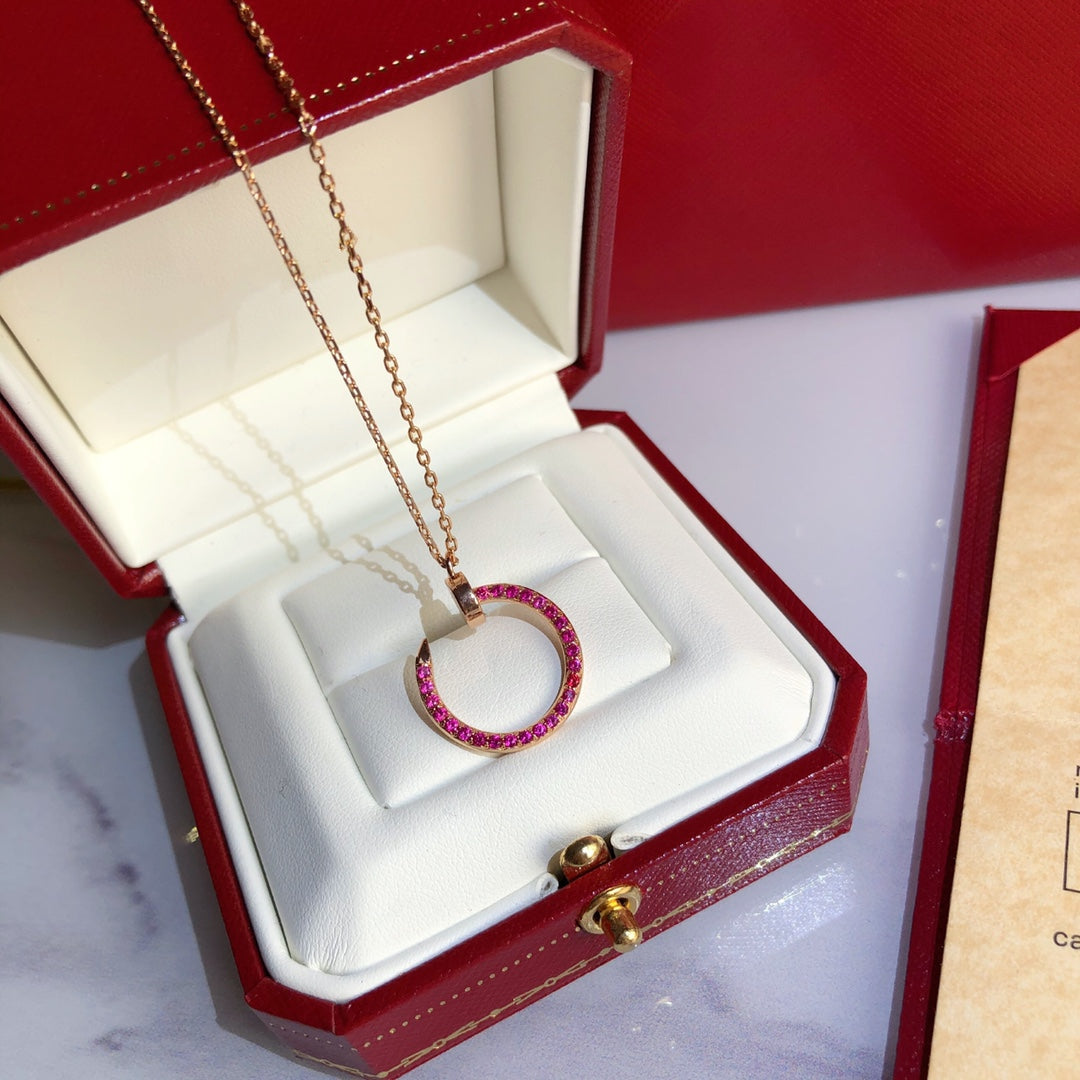 [Everoly JW]JUSTE ネックレス ゴールド レッドダイヤモンド