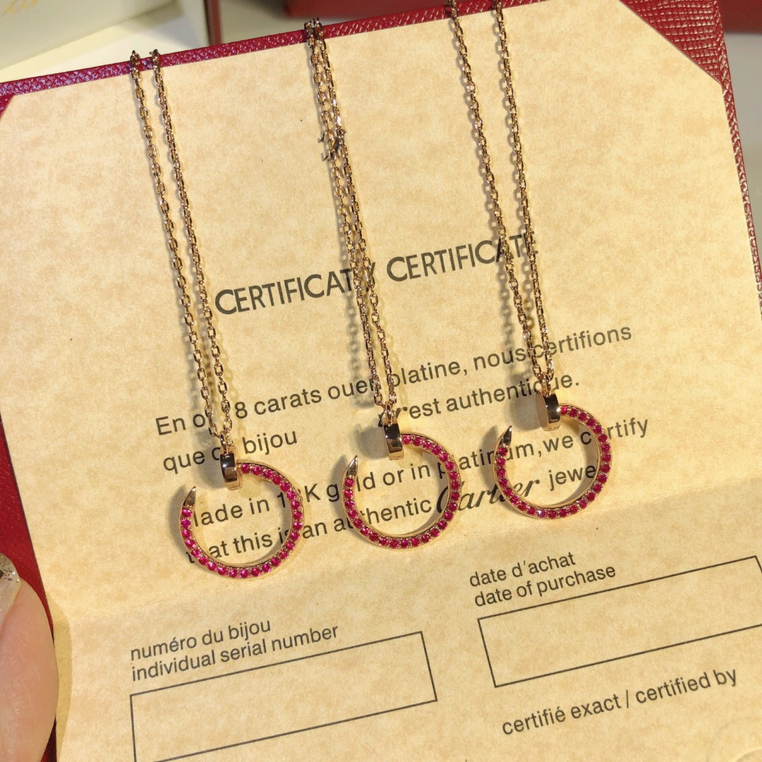 [Everoly JW]JUSTE ネックレス ゴールド レッドダイヤモンド