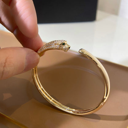 [Everoly JW]パンテール ゴールド ダイヤモンド オープンブレスレット