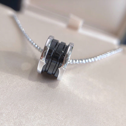 [OLIVIA]ZERO 1 BLACK CERAMIC SILVER NECKLACE