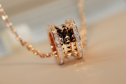 [OLIVIA]ZERO 1 ROCK PEDANT PINK GOLD NECKLACE