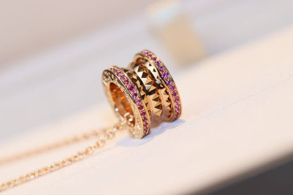 [OLIVIA]ZERO 1 ROCK PINK GOLD PINK DIAMOND NECKLACE