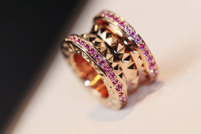 [OLIVIA]ZERO 1 ROCK PINK GOLD PINK DIAMOND NECKLACE