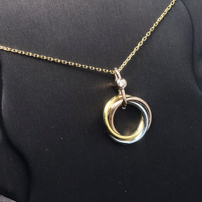 [Olivia JW]TRINITY SILVER GOLD PINK GOLD NECKLACE
