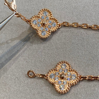 [Everoly JW]  CLOVER 5 MOTIF FULL DIAMOND BRACELET COLLECTION
