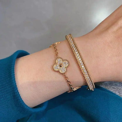 [Everoly JW]  CLOVER 5 MOTIF FULL DIAMOND BRACELET COLLECTION