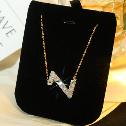 [Olivia JW]VOLT SILVER DIAMOND PEDANT NECKLACE