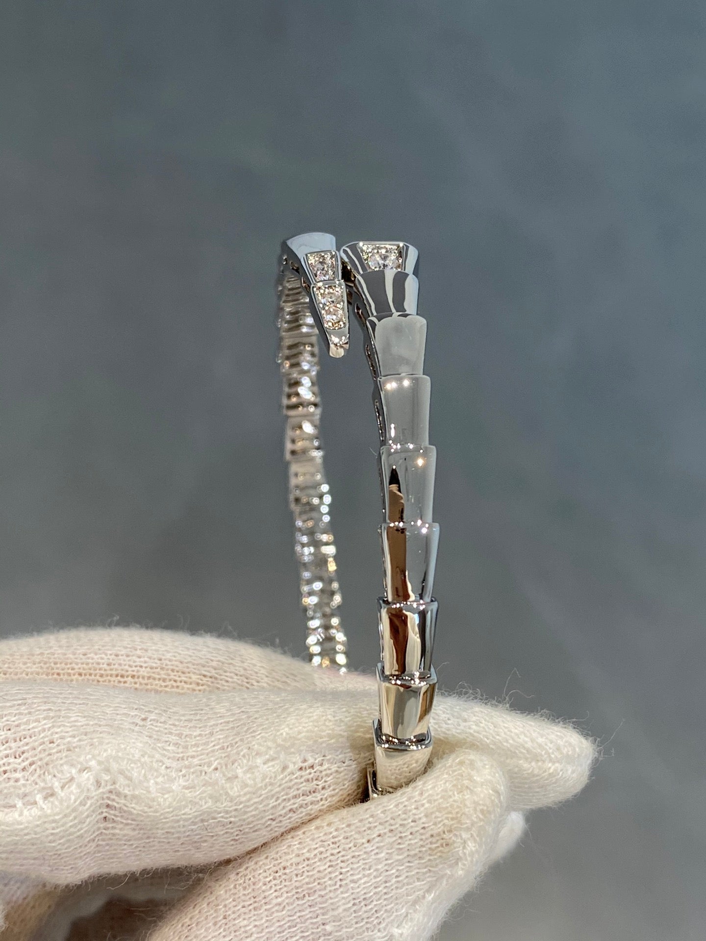 [OLIVIA]SERPENTI BRACELET DIAMONDS SILVER