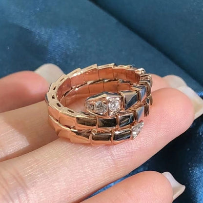 [OLIVIA]SERPENTS DOUBLE ROW DIAMOND RING