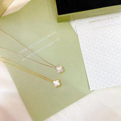 [Olivia JW]CLOVER MINI 9.5MM WHITE MOTHER-OF-PEARL NECKLACE
