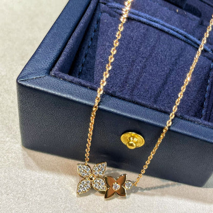 [Everoly JW] STAR BLOSSOM HALSKETTE ROTGOLD DIAMANTEN