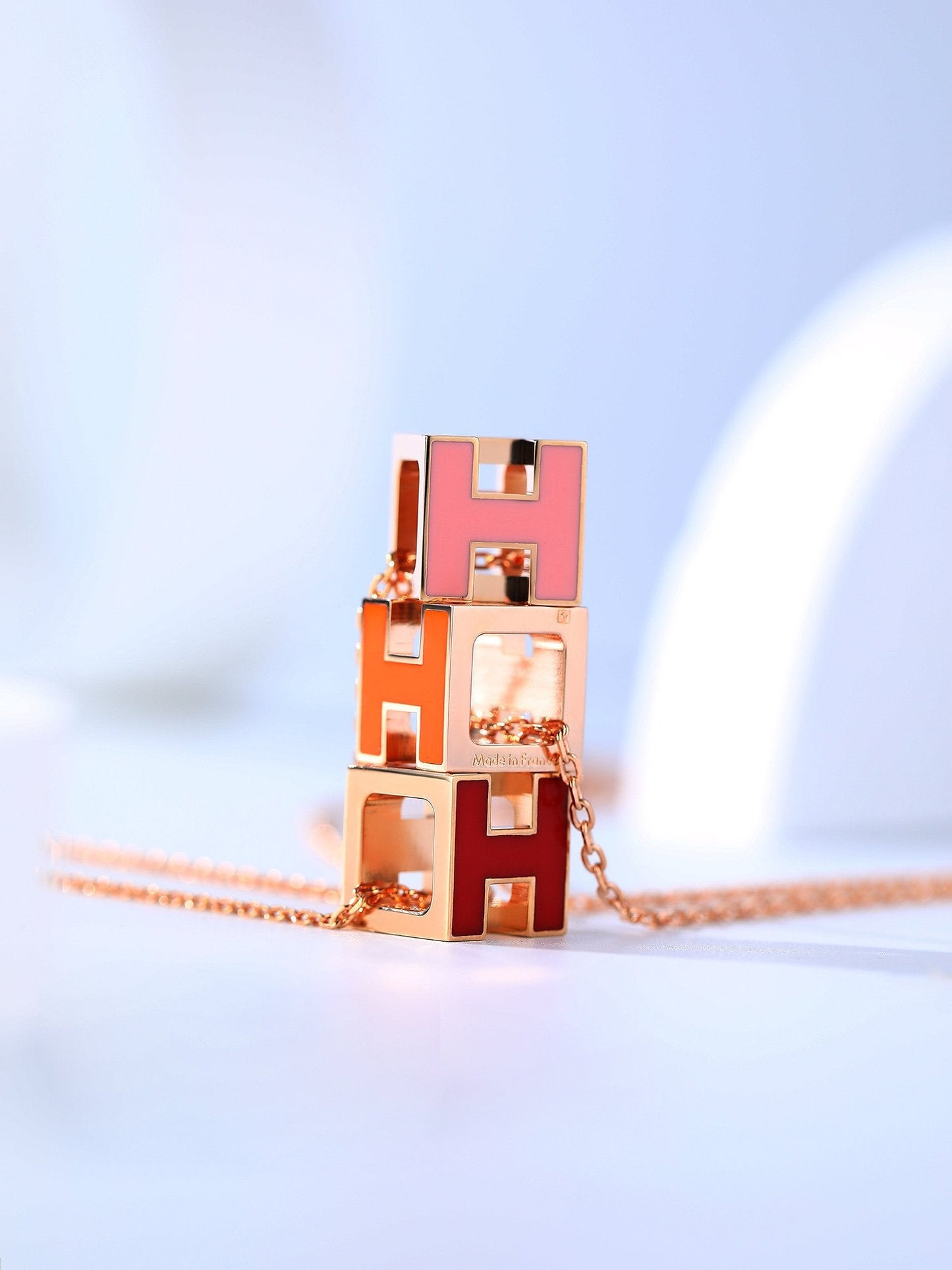 [Olivia JW]H CAGE PINK GOLD NECKLACE