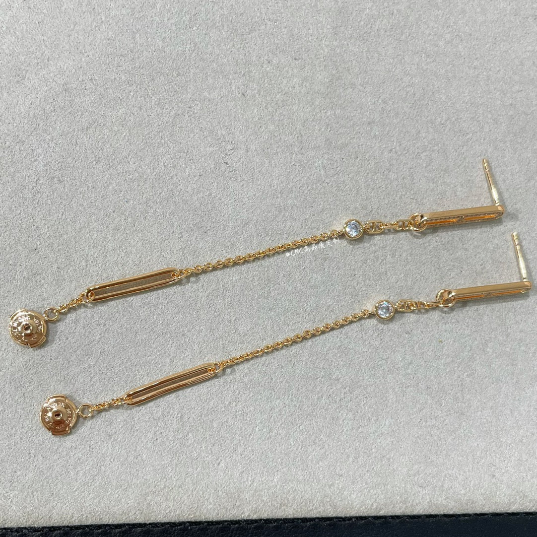 [Everoly JW]CHAINE CHAOS DIAMOND DROP EARRINGS