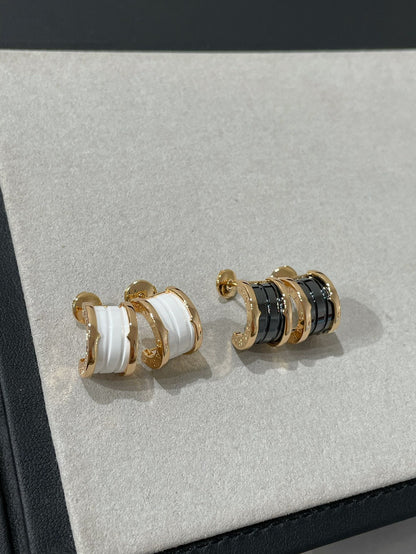 [OLIVIA]ZERO 1 PINK GOLD CERAMIC EARRINGS