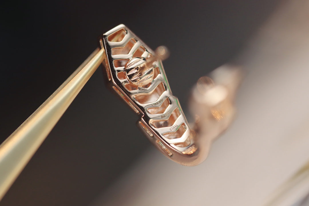 [OLIVIA]SERPENT PINK GOLD DIAMOND EARRINGS