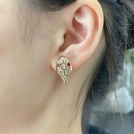 [OLIVIA]SERPENT DIAMOND STUD EARRINGS