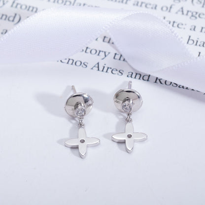 [Everoly JW]VIDYLLE SILVER DIAMOND MINI DROP EARRINGS