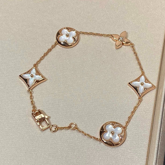[Everoly JW] Armband mit Stern- und Sonnenmotiv, 5 Mops, Roségold