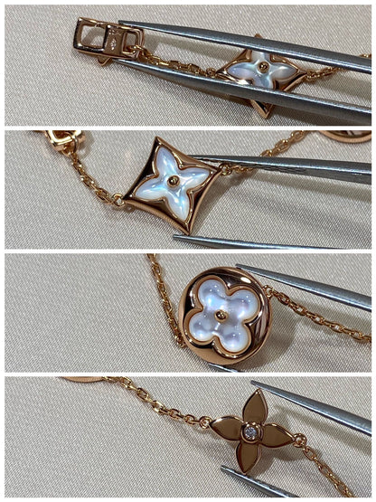 [Olivia JW]STAR AND SUN 5 MOTIF MOP PINK GOLD BRACELET