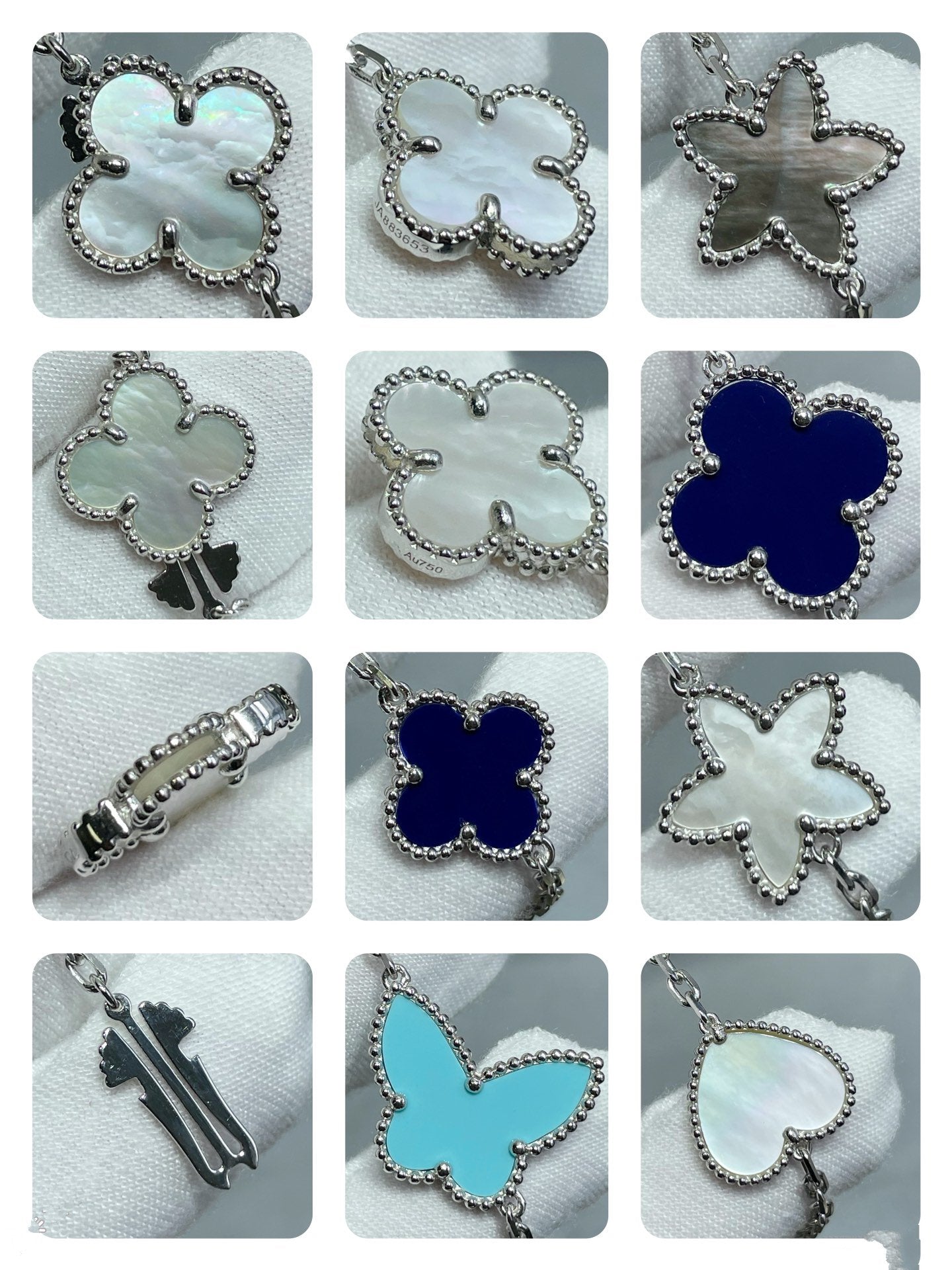 [Olivia JW]LUCKY CLOVER SILVER 11 MOTIF NECKLACE