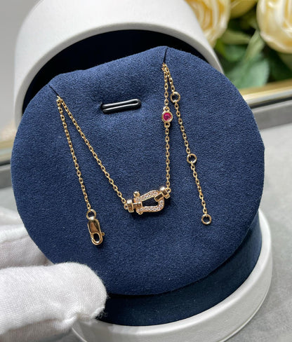 [Olivia JW]FORCE 10 DIAMOND PINK GOLD NECKLACE