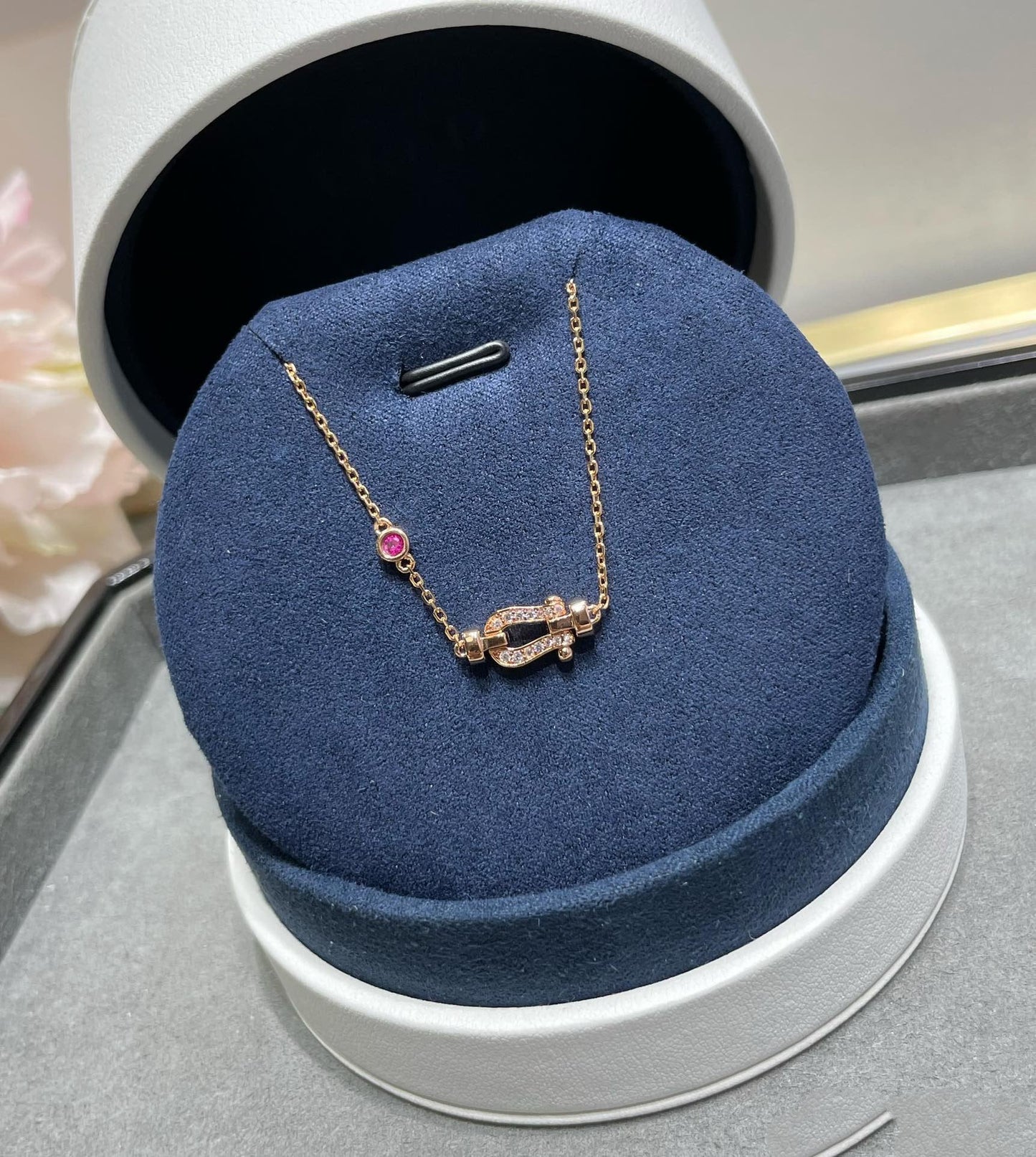 [Olivia JW]FORCE 10 DIAMOND CHAIN LINK PINK GOLD BRACELET