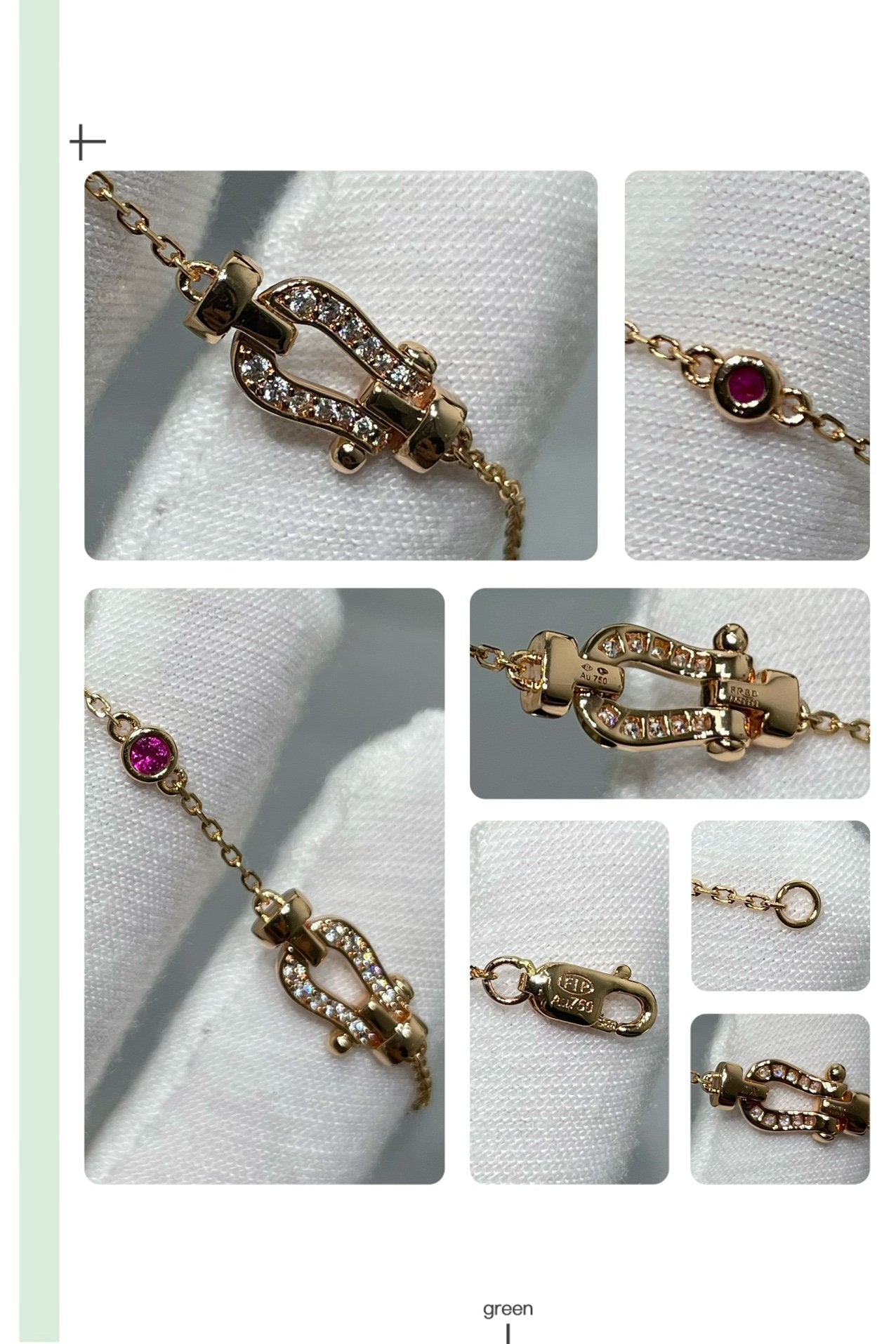 [Everoly JW]FORCE 10 DIAMOND CHAIN LINK PINK GOLD BRACELET
