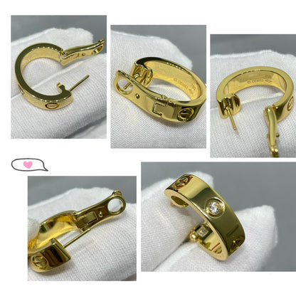 [エバリー JW]LOVE 5.5mm 1ダイヤモンドピアス