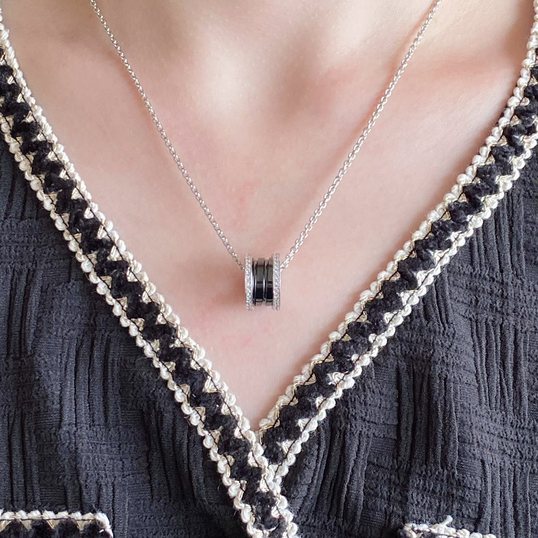 [OLIVIA]ZERO 1 DIAMOND CERAMIC NECKLACE