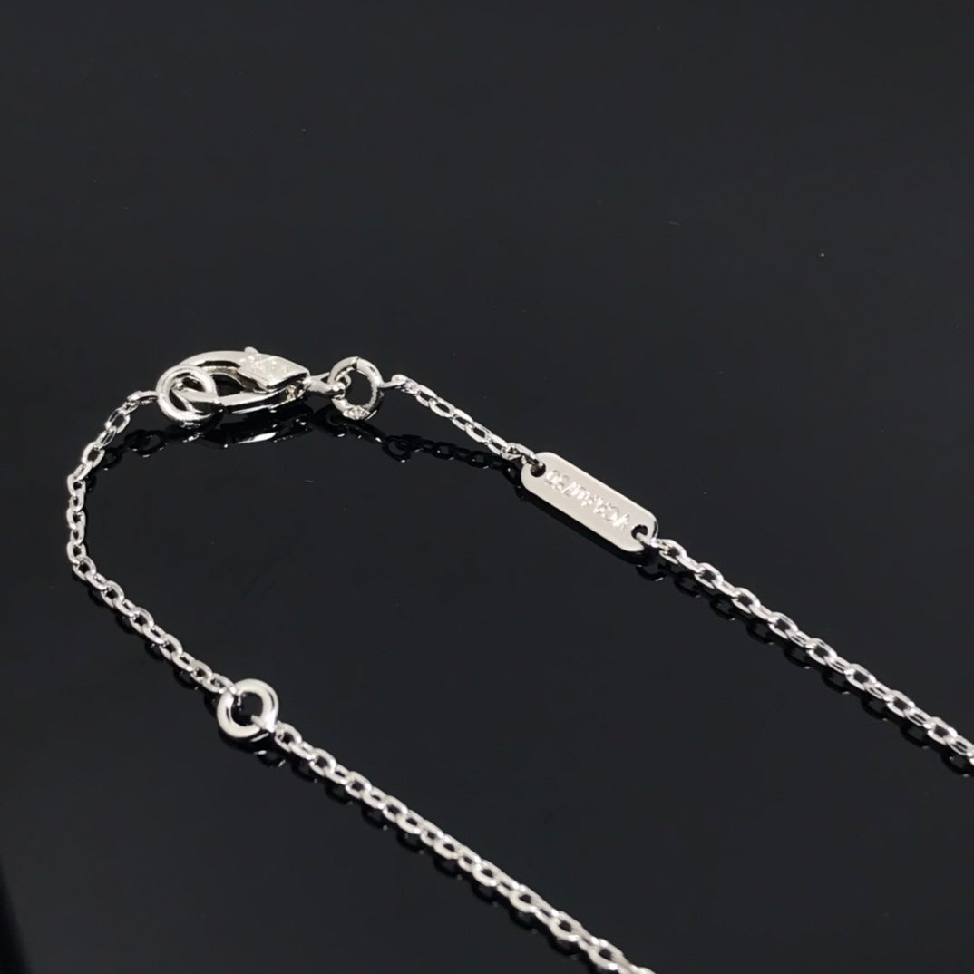 [Olivia JW]CLOVER PIETERSITE SILVER LONG NECKLACE