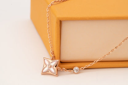 [Everoly JW] STAR PINK MOP 1 DIAMANT ROSA GOLD HALSKETTE